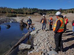 HRWG tour of newly constructed confluence of Edney + Hazeline Creek channels